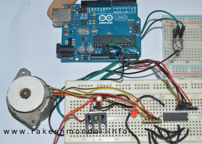 Stepper motor speed controller using ADC - Arduino and Potentiometer 