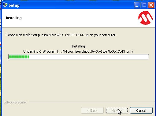 C18 Compiler installation settings
