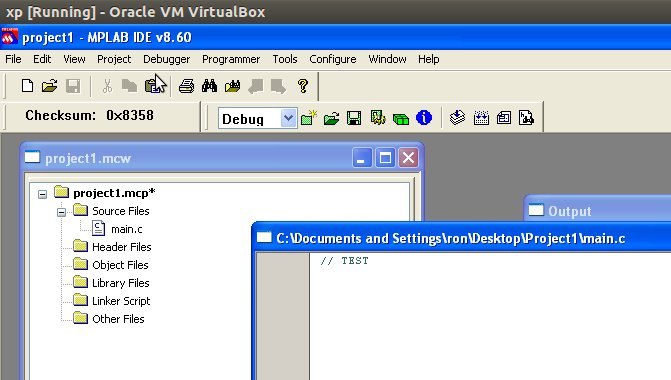 Project after the files added in the mplab ide 