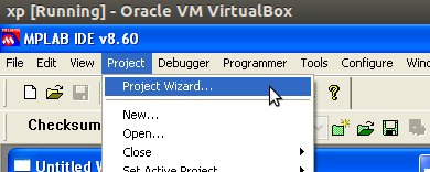 mplab IDE project wizard settings
